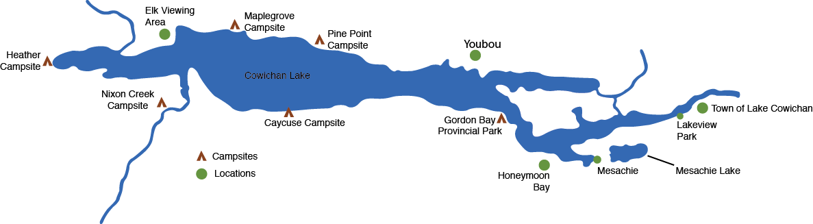 Map of the Cowichan Lake area